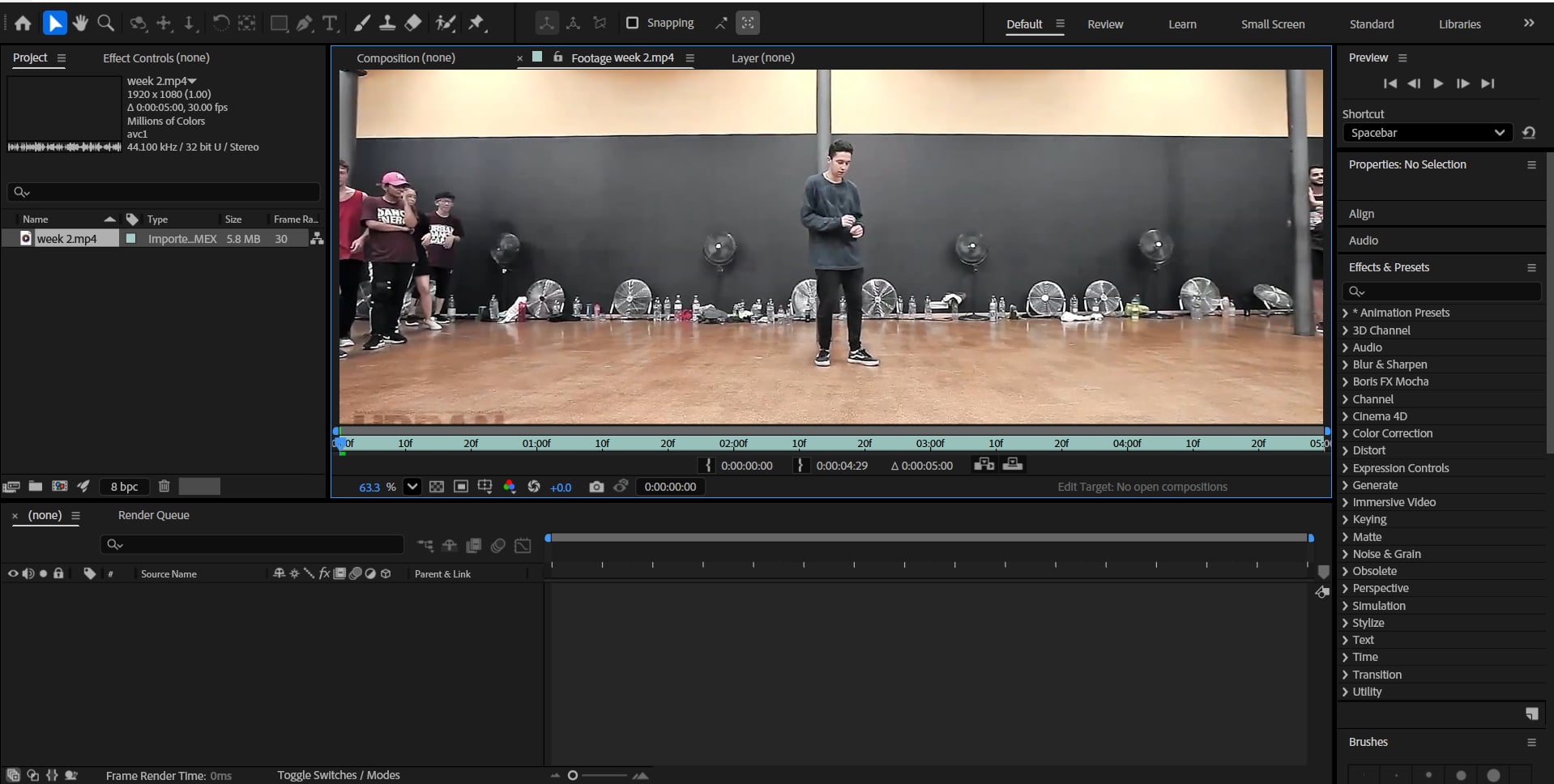 Step 3: build composition in After Effects