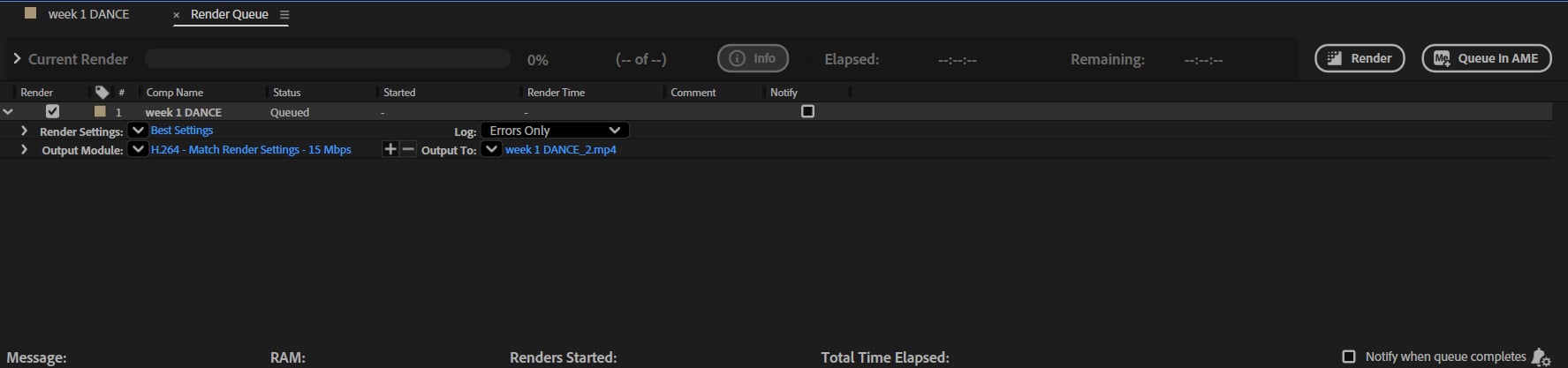 Step 6: render output settings